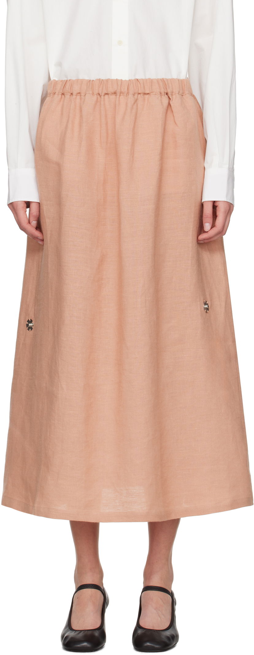 Hame Baserange Baserange Ponte Maxi Skirt Beige | SKPO-HE-SP25