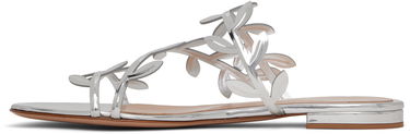 Tennarit ja kengät Gianvito Rossi Flavia 05 Leaf Detail Slide Sandals Metallinen | G15680-05RIC-MET, 2
