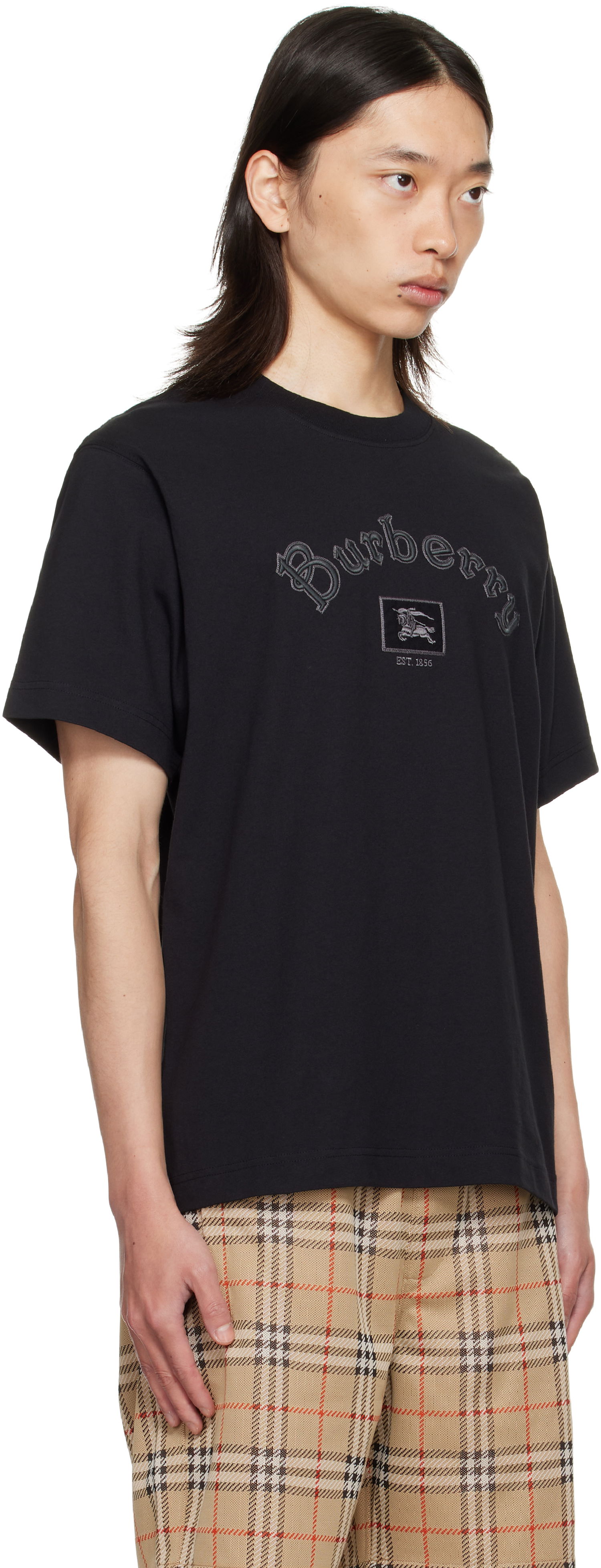 T-paita Burberry Burberry Gothic Logo Cotton T-Shirt Musta | 8116061, 1