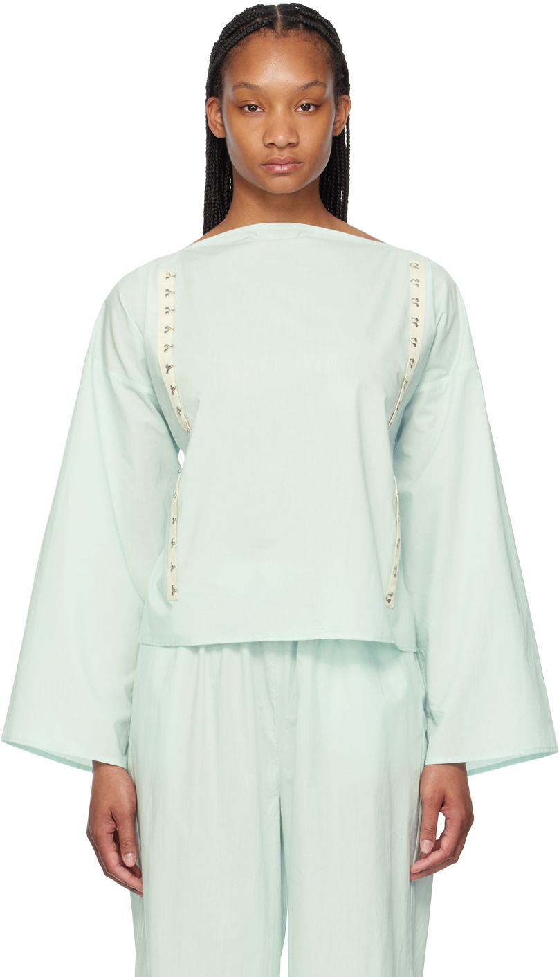 T-paita Baserange Long Sleeve Blouse With Wide Neckline Vihreä | TOVI-CO-SU24