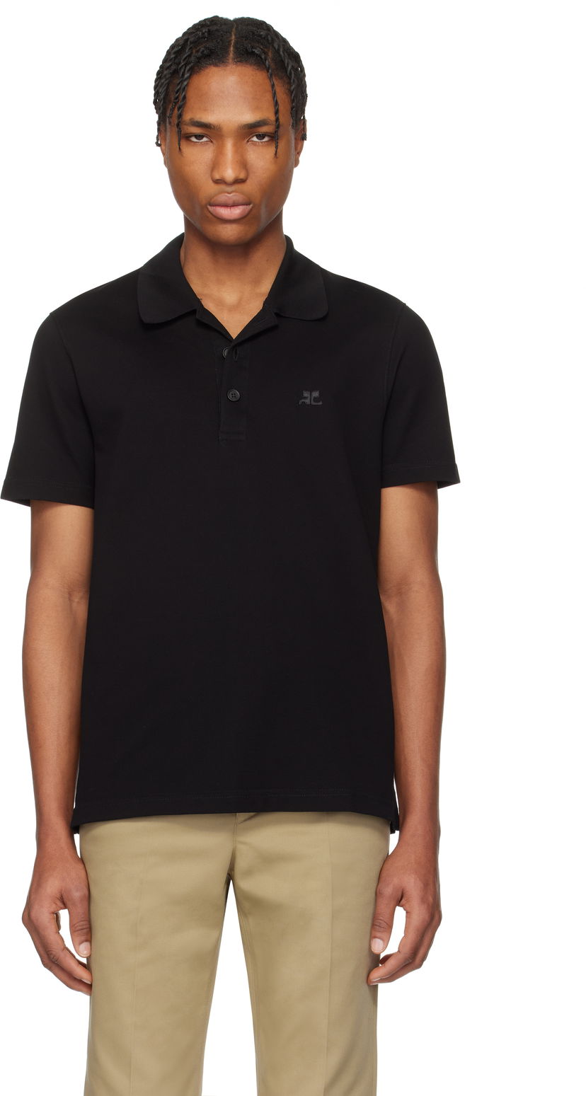 Poolopaita Courrèges Courrèges 'AC' Piqué Polo Musta | 125JPO036JS0193