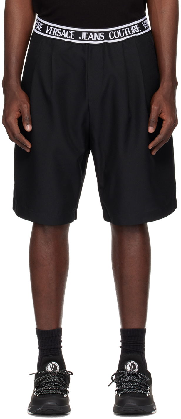 Shortsit Versace Couture Black Jacquard Shorts Musta | E76GAD119_EN0307