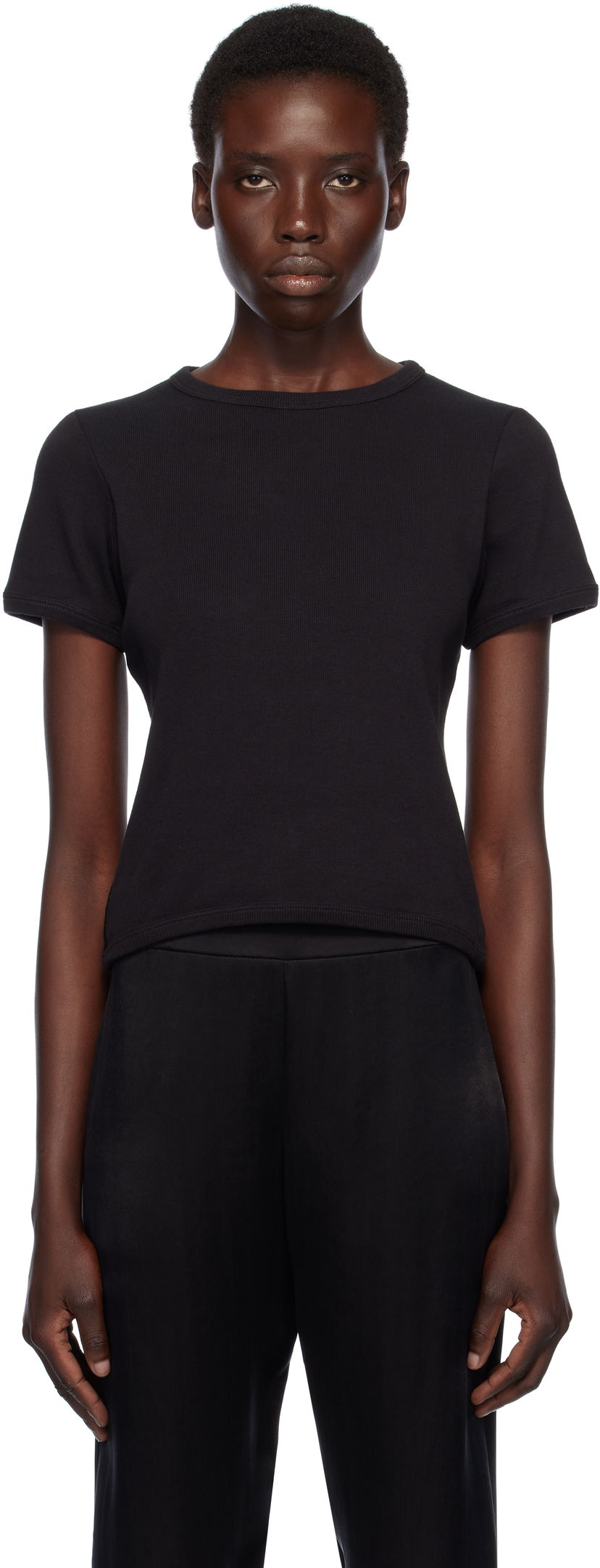 T-paita The Row The Row Torya Fitted Ribbed T-Shirt Musta | 9062-K660