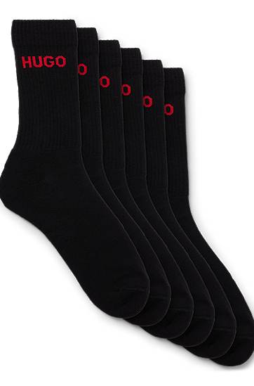 Sukat BOSS Six-Pack of Quarter-Length Socks with Logo Detail by HUGO Musta | 50510187