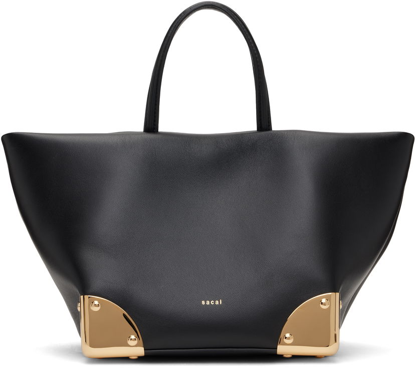 Kangaskassi sacai Corner Metal Small Tote Bag Musta | S129-01