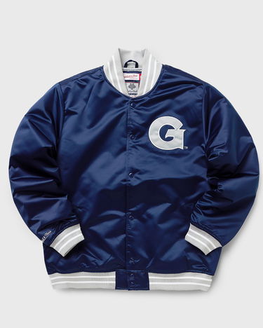Bomber-takki Mitchell & Ness NFL Heavyweight Satin Jacket Georgetown University Tummansininen | OJBF3413-GTWYYPPPNAVY, 0