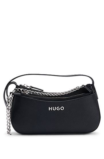 Käsilaukku BOSS HUGO Faux-Leather Crossbody Bag with Removable Clutch Musta | 50536079