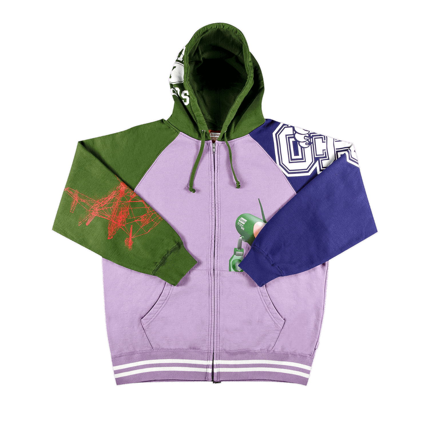 Huppari Supreme Junya Watanabe x Comme des Garçons MAN Zip Up Hooded Sweatshirt Violetti | FW21SW72 VIOLET, 0