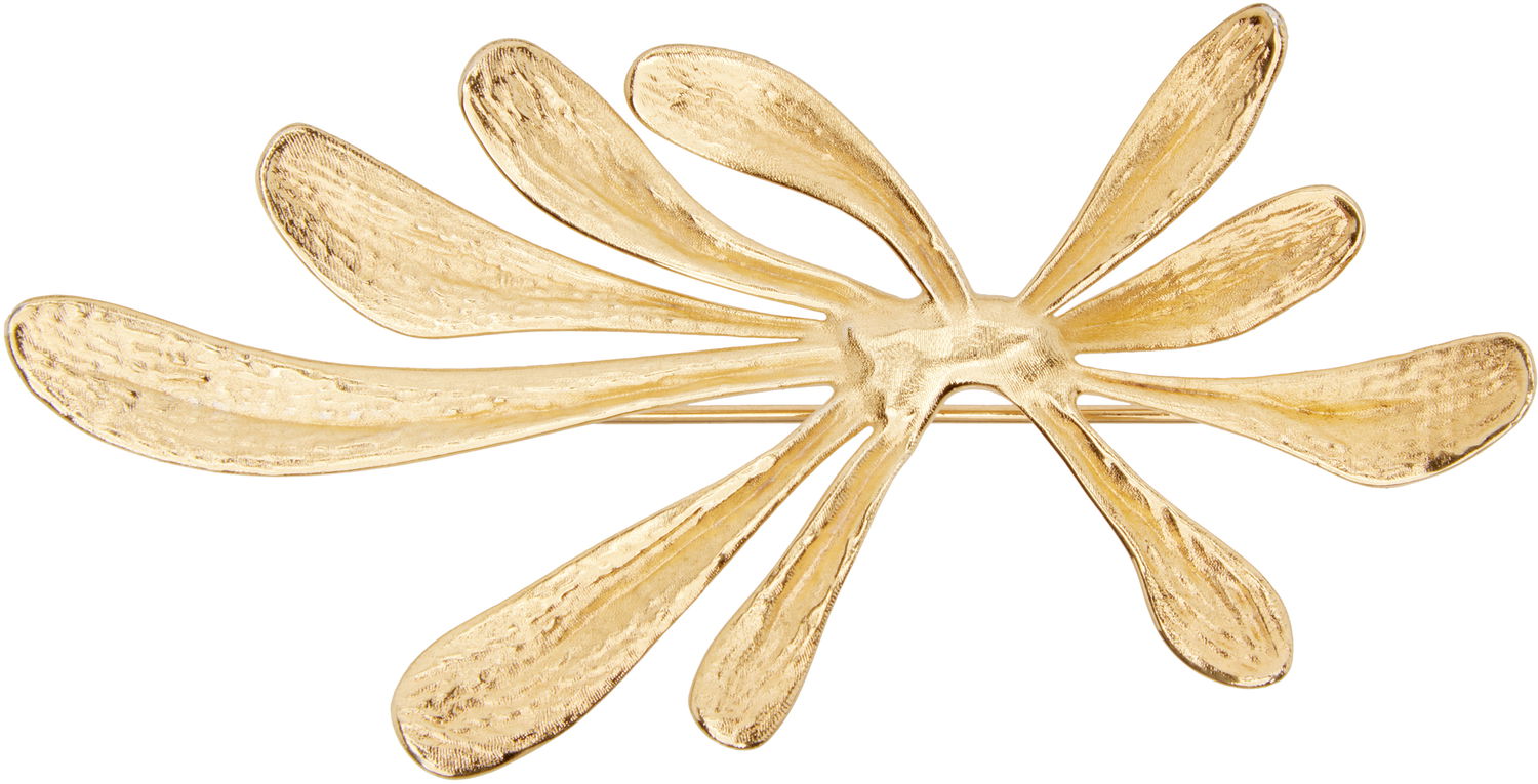 Pin Dries Van Noten Dries Van Noten Floral Textured Brooch Metallinen | 252-028203-061, 0