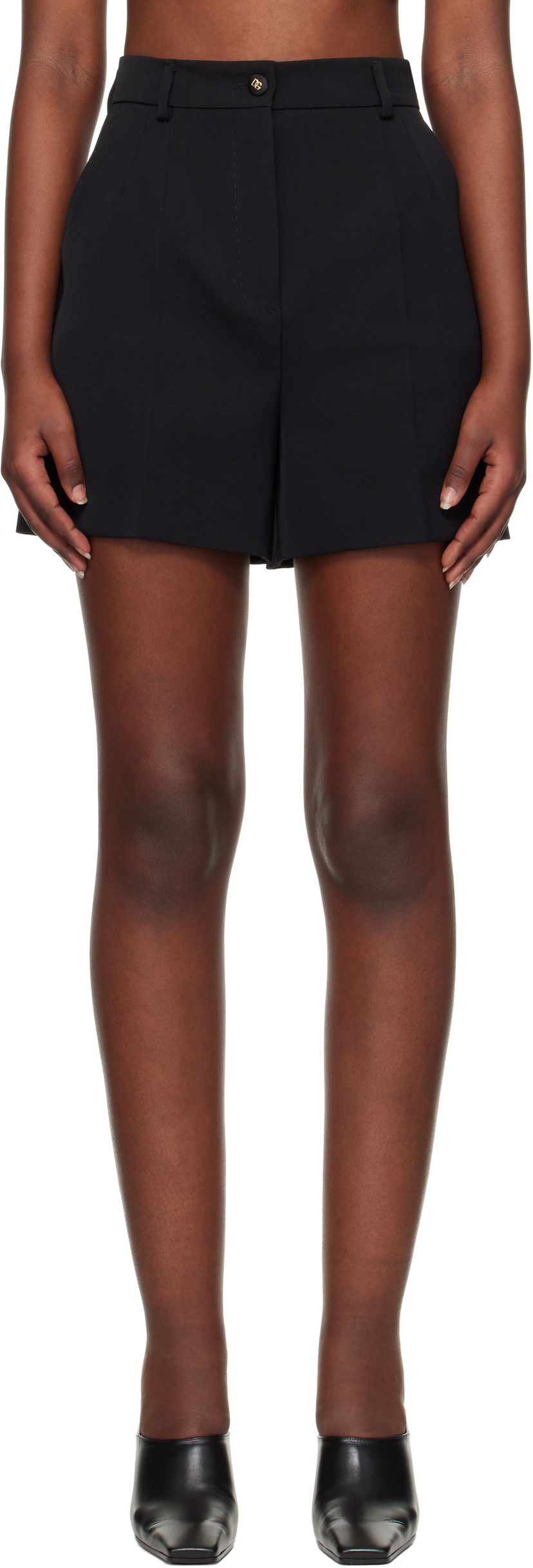 Shortsit Dolce & Gabbana Dolce&Gabbana Wool Gabardine Shorts Musta | FTC9QT FU21E