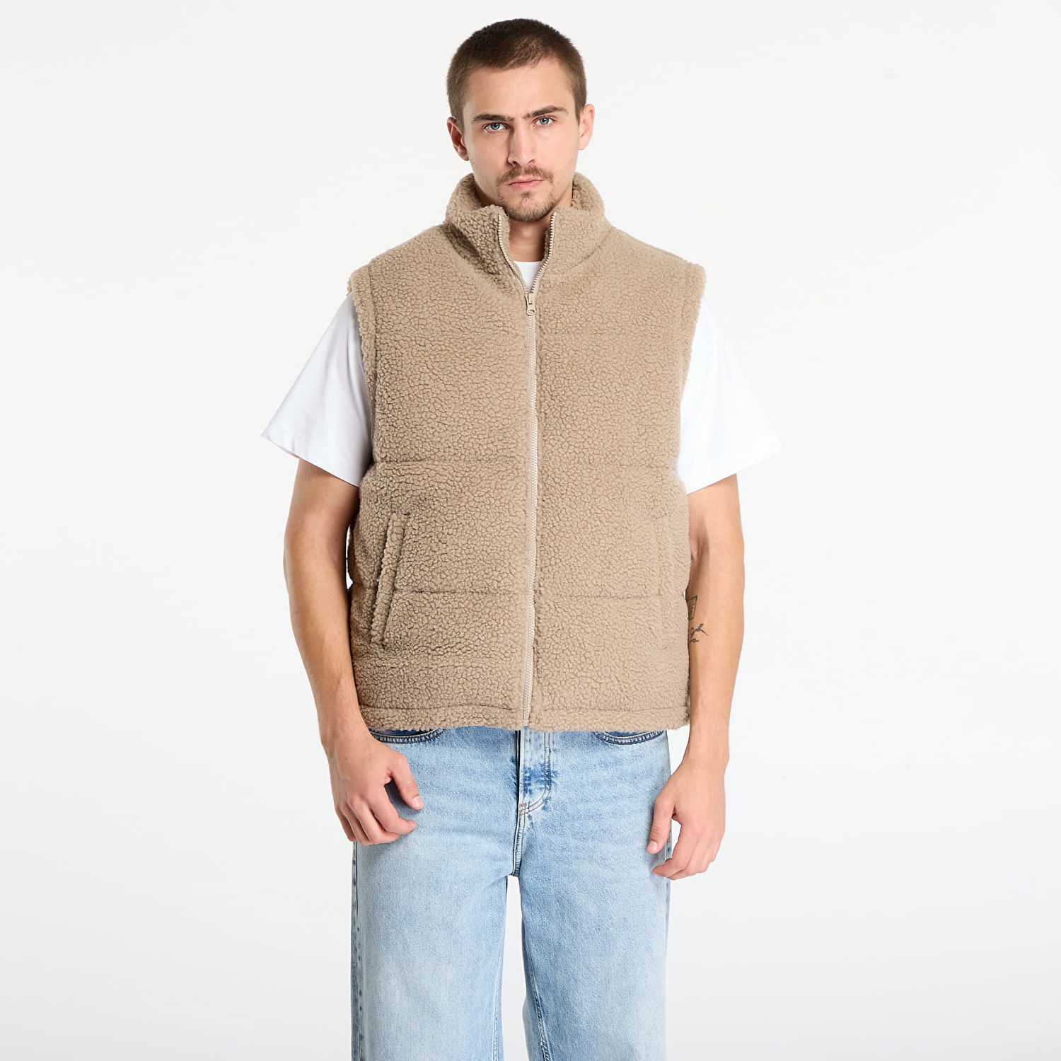 Liivi Urban Classics Basic Teddy Puffer Vest Beige | TB7939-01279, 0