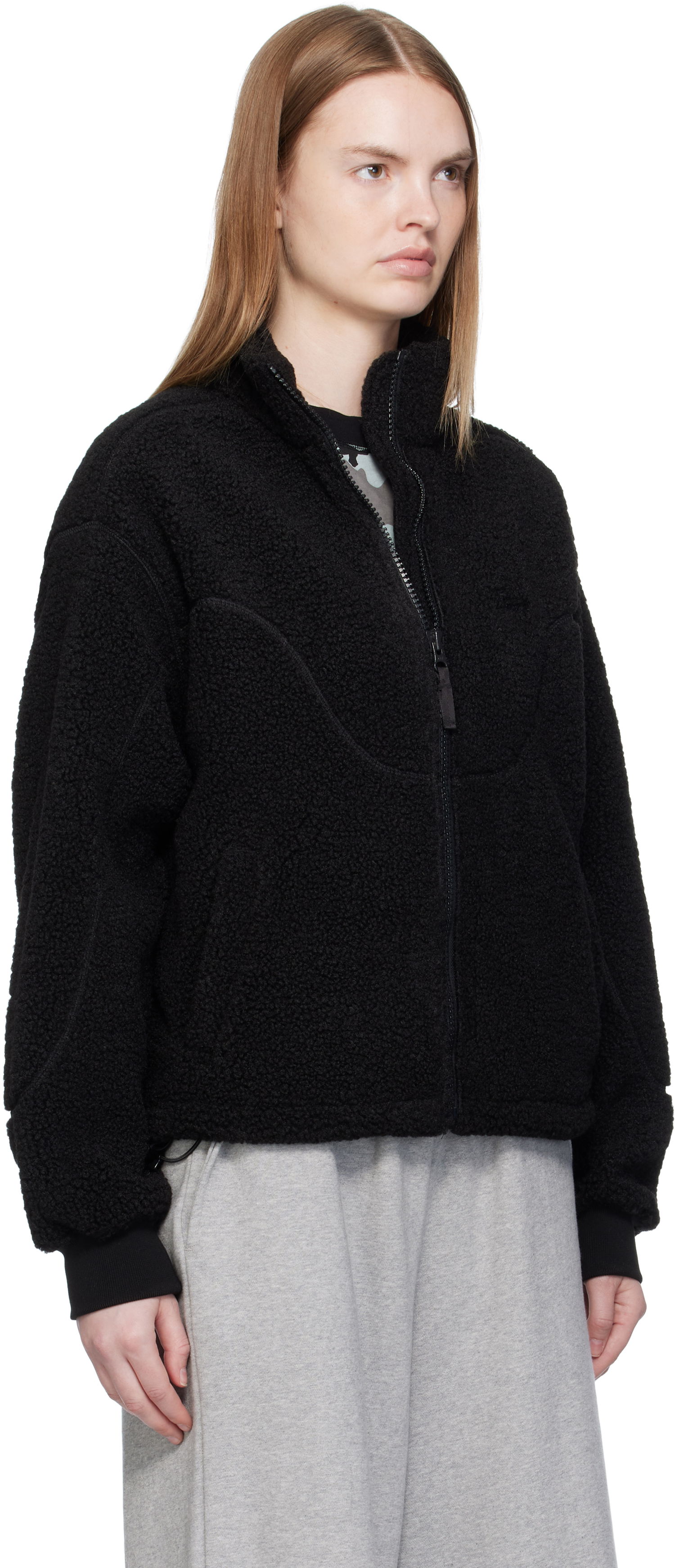 Takki Dime Dime Polar Fleece Sherpa Zip Jacket Musta | DIMEFA258BLK, 1
