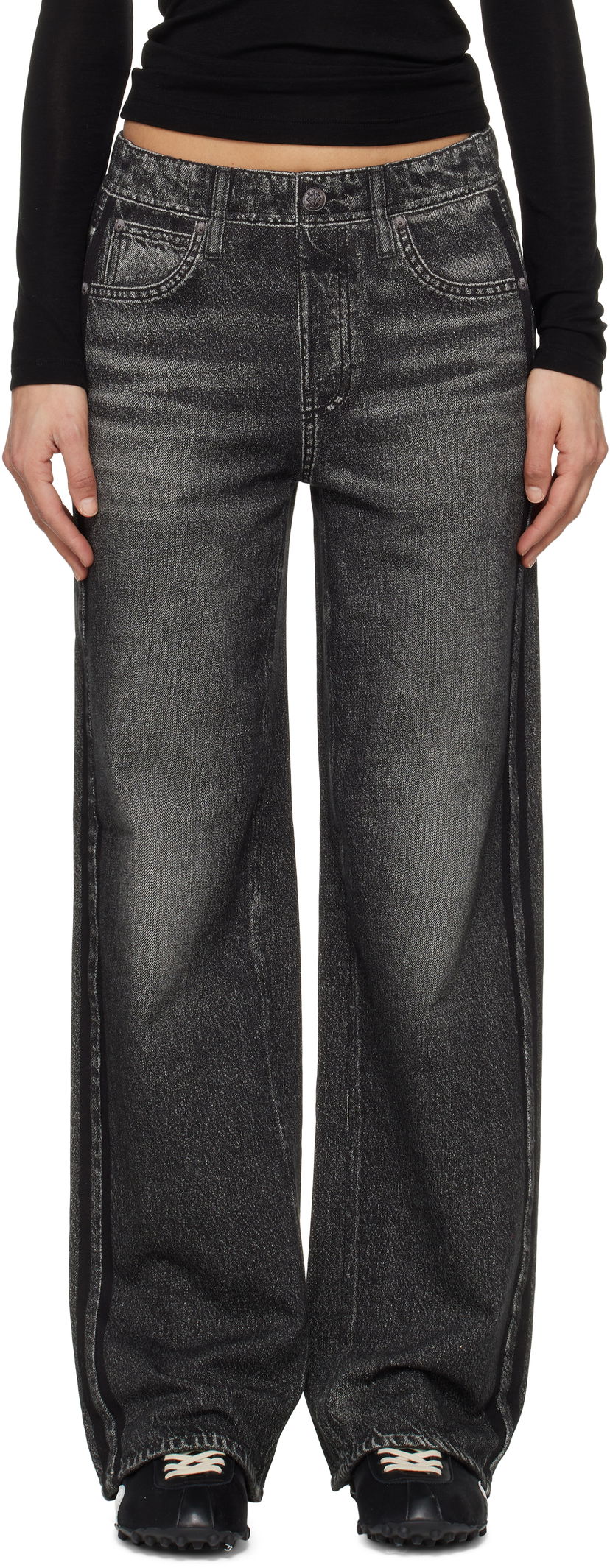 Jeans rag & bone Rag & Bone Miramar Terry Wide-Leg Track Pants Harmaa | WCW25S70018201