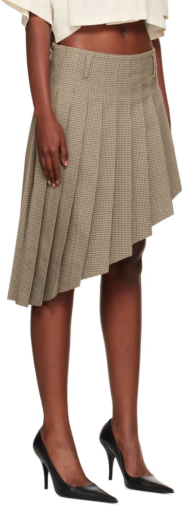 Hame We11done We11done Asymmetric Checked Midi Skirt Ruskea | WD-SK2-25-276-W-BG, 1