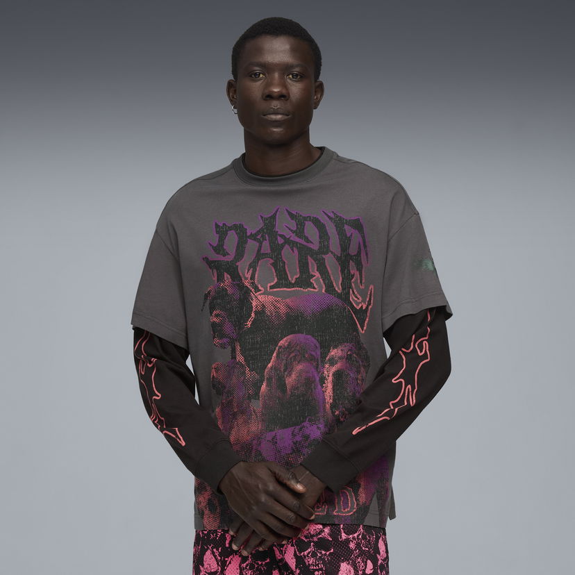 T-paita Puma LaMelo World Tournament Long Sleeve T-Shirt Harmaa | 632367_01