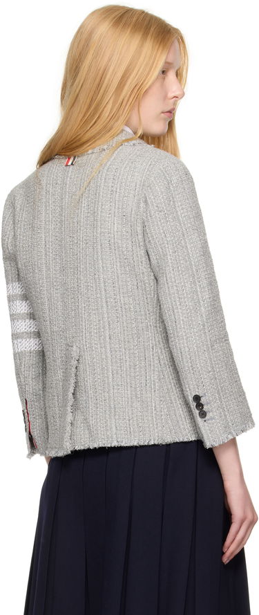 Takki Thom Browne Thom Browne Tweed Fray 4-Bar Cropped Sack Blazer Harmaa | FBC788T-F0512, 2