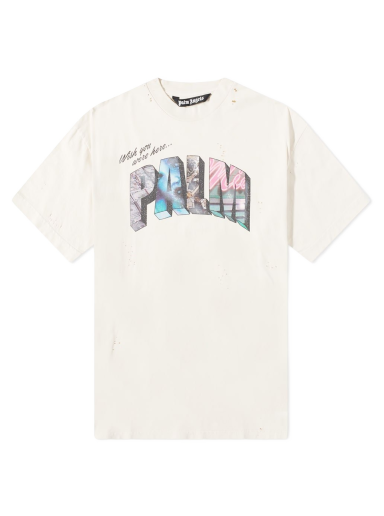 T-paita Palm Angels Sign Tee Valkoinen | PMAA072S23JER0020184