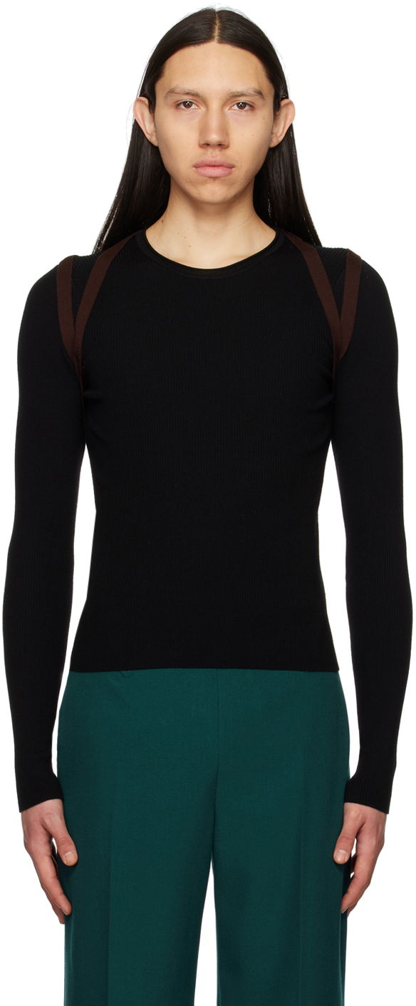 Villapaita Dion Lee Harness Long Sleeve T-Shirt Musta | C7185S23