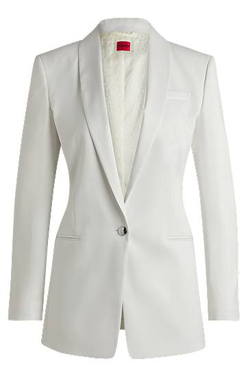 Takki BOSS Shimmer Fabric Regular-Fit Blazer Valkoinen | 50537759