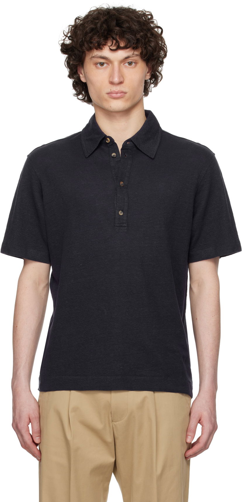 Poolopaita Paul Smith Paul Smith Linen Piqué Polo Musta | M1R-446Z-P01764