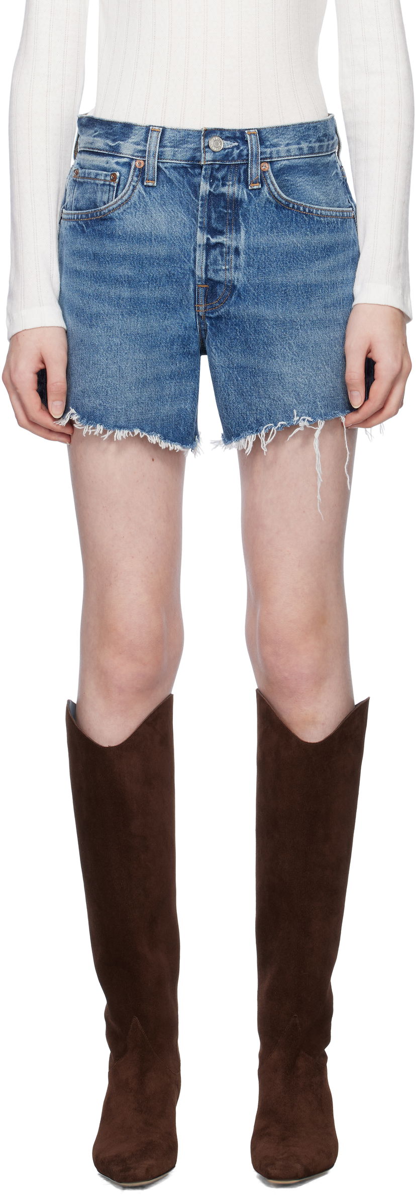 Shortsit AGOLDE Parker Long Denim Shorts Sininen | A9010-1206
