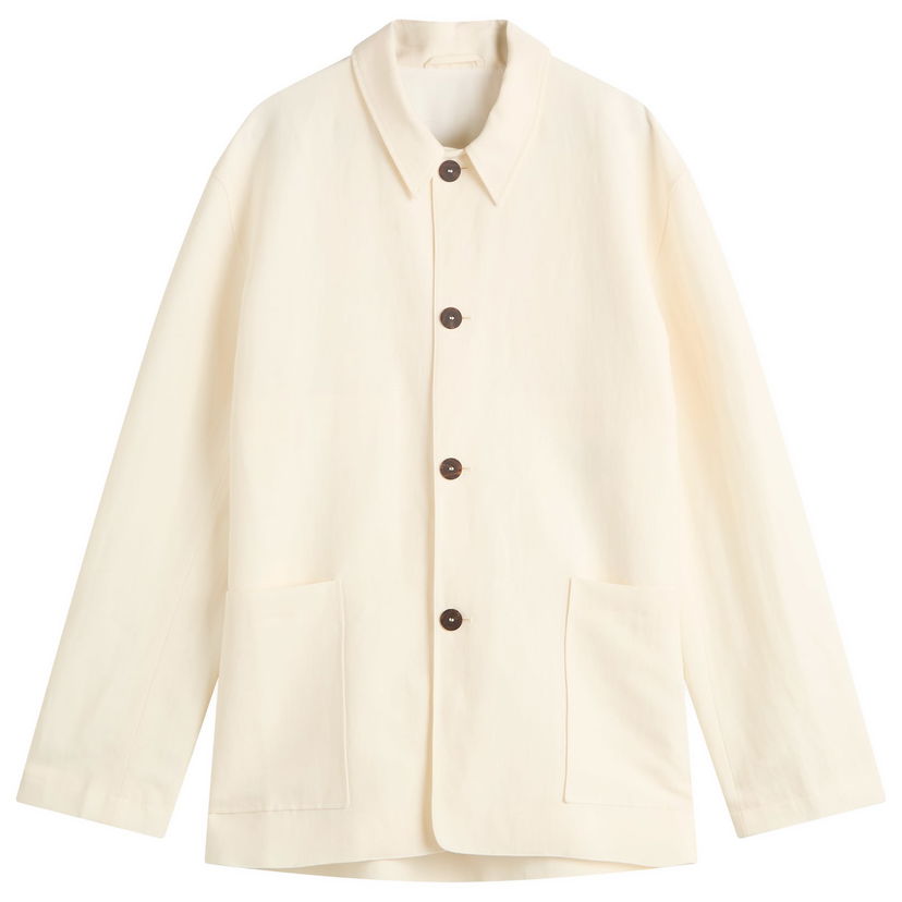 Takki Studio Nicholson Studio Nicholson Shirt Jacket, Size Large Valkoinen | NOPISNM-1347-PCH