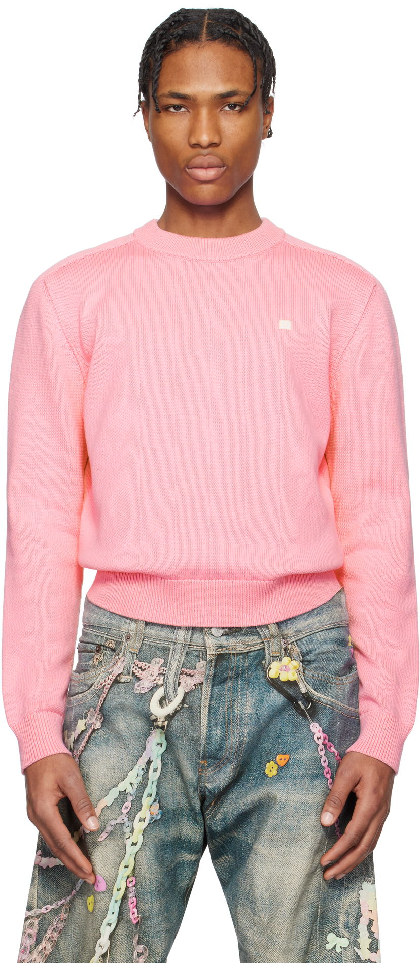 Villapaita Acne Studios Acne Studios Knit Cotton Sweater Vaaleanpunainen | C60102-