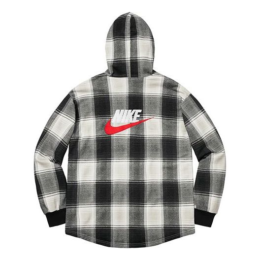 Paita Supreme Plaid Hooded Sweatshirt Musta | SUP-FW18-516