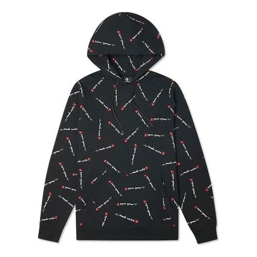 Huppari Converse Converse Love Pattern Full Print Hoodie Musta | 10022411-A01