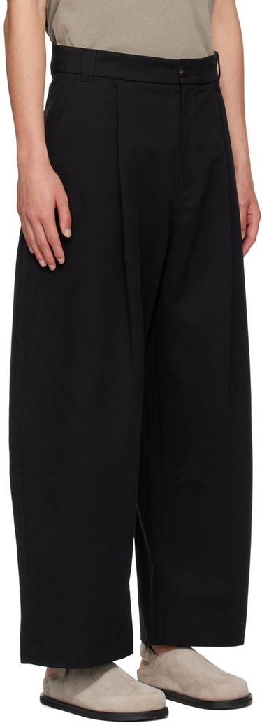 Housut Studio Nicholson Studio Nicholson Pleated Trousers Musta | SORTE SNM - 351 -, 1