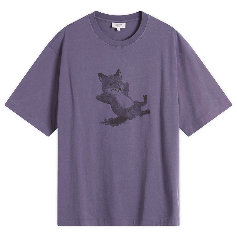 T-paita MAISON KITSUNÉ Maison Kitsuné Chillax Fox Print Oversize T-Shirt Violetti | OM00108KJ0008-0120