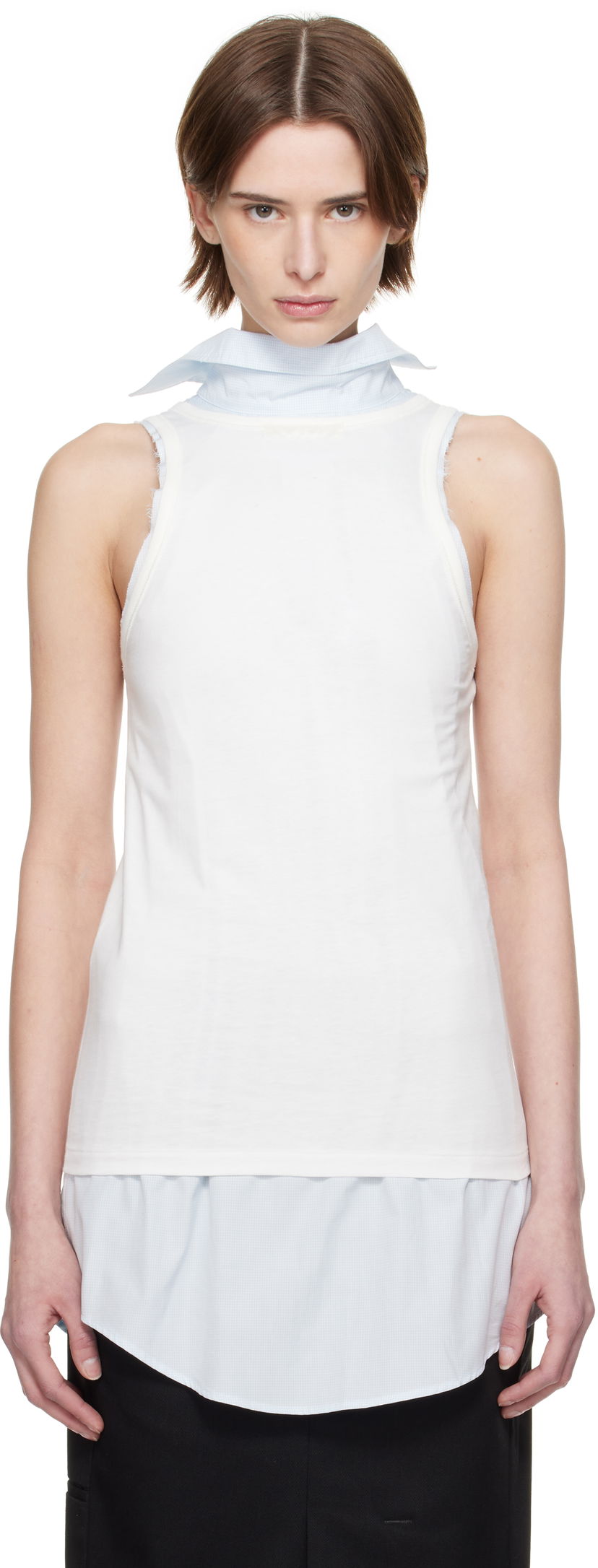 Tankkitoppi Maison Margiela Maison Margiela Back To Front Check Sleeveless Top Valkoinen | S51NL0046 MTJ027