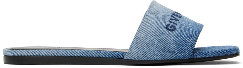 Asusteet Givenchy Givenchy 4G Flat Denim Slides Sininen | BE306FE2CC420