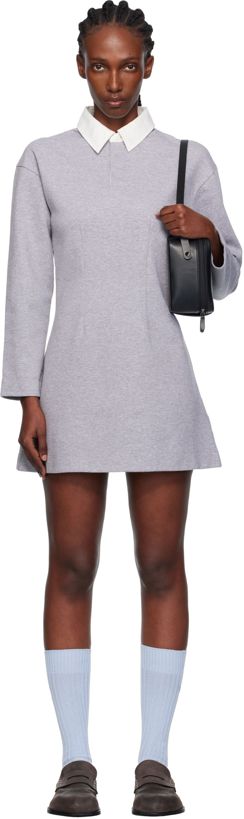 Mekko JW Anderson JW Anderson Long Sleeve Polo Midi Dress Harmaa | JD0047-PG1845