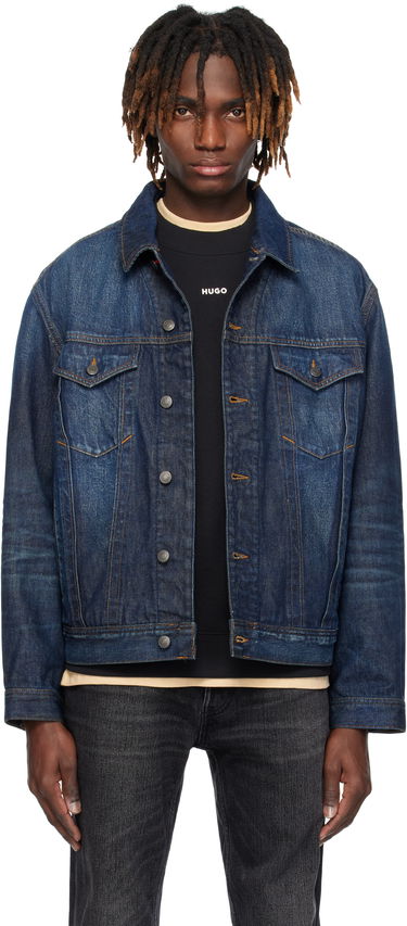 Takki BOSS HUGO Adjustable Hem Denim Jacket Sininen | 50530639, 0
