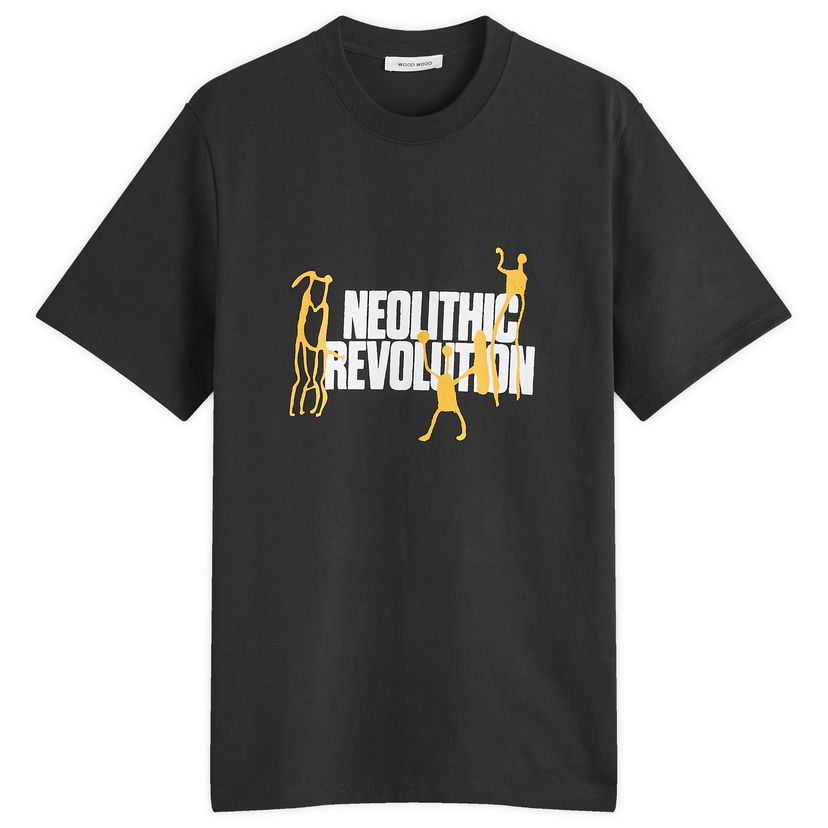 T-paita WOOD WOOD Neolithic T-Shirt Black Large Musta | 30250233-9999