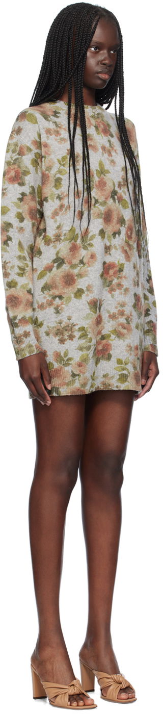 Mekko Blumarine Blumarine Floral Print Minidress Harmaa | A444A236A, 1