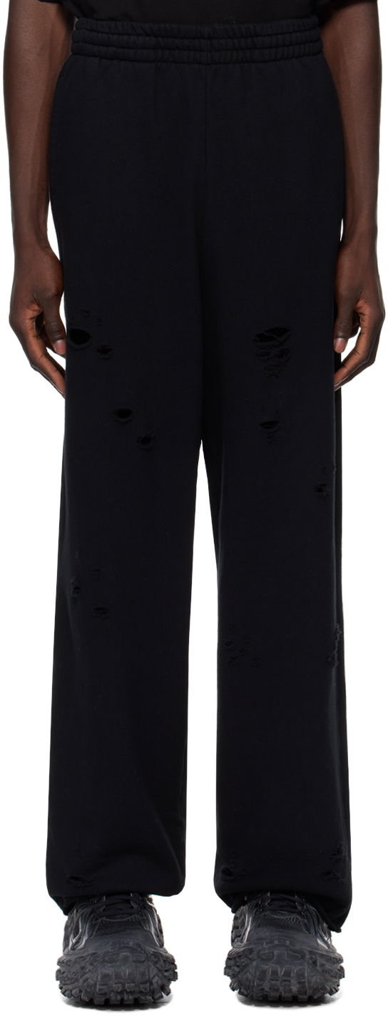 Verryttelyhousut We11done We11done Distressed Sweatpants Musta | WD-TA1-24-812-U-BK, 0
