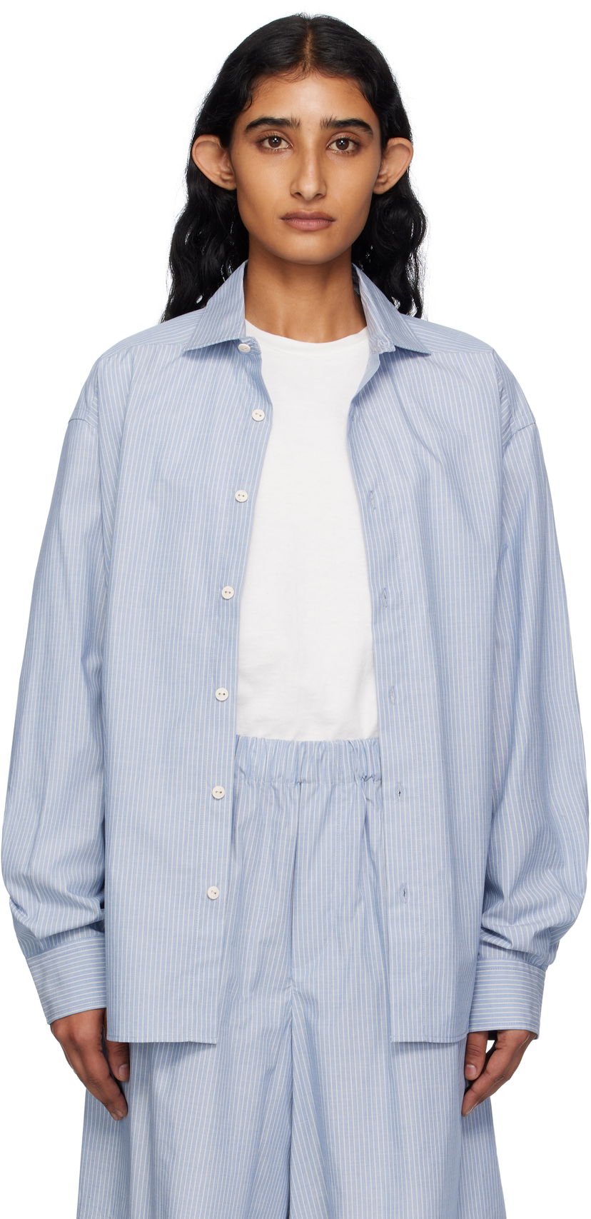 Paita Baserange Baserange Claude Striped Shirt Sininen | TSCL-PO-AU25