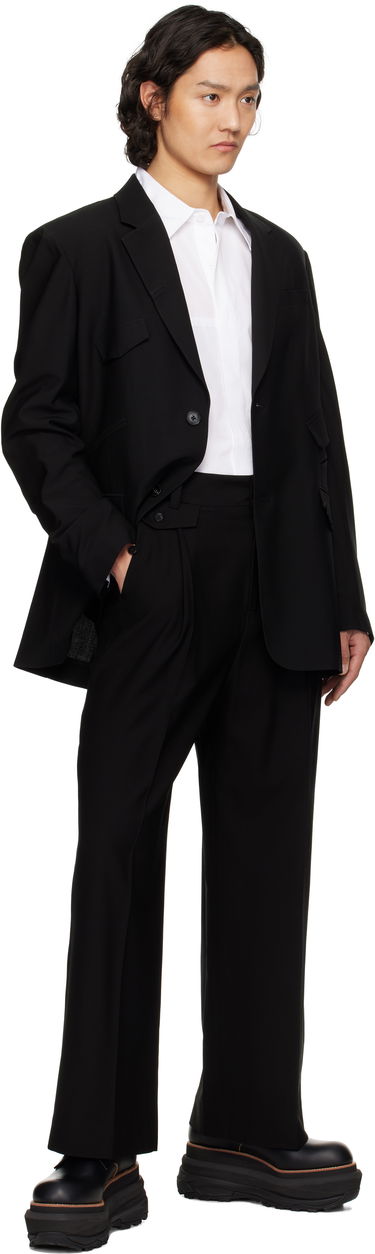 Housut Feng Chen Wang Feng Chen Wang Slashed Wide Leg Trousers Musta | FUS19TR27B, 3