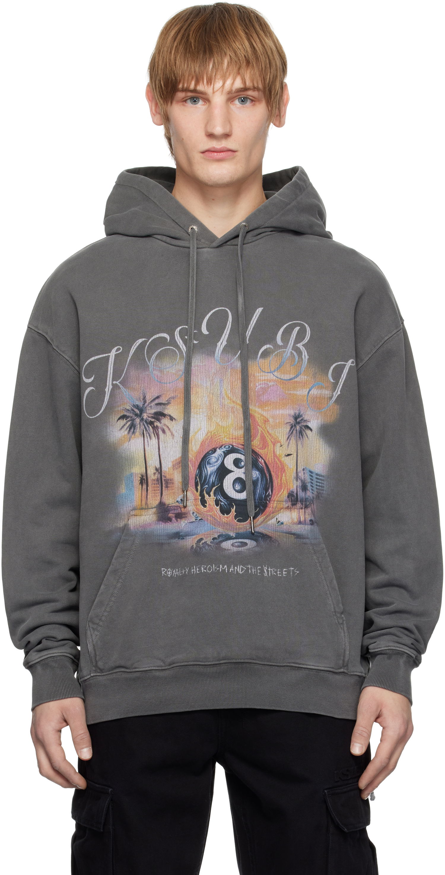 Huppari Ksubi World Order Graphic Print Hoodie Harmaa | MPS25FL012, 0