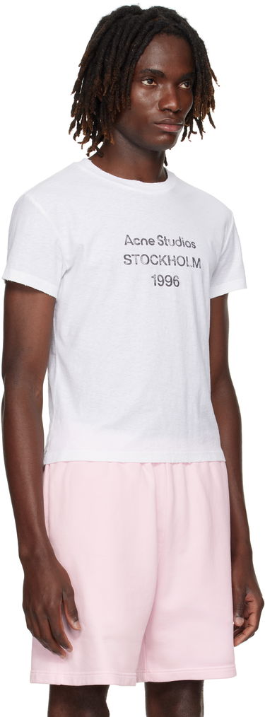 T-paita Acne Studios Acne Studios Logo T-Shirt Valkoinen | CL0397-, 4