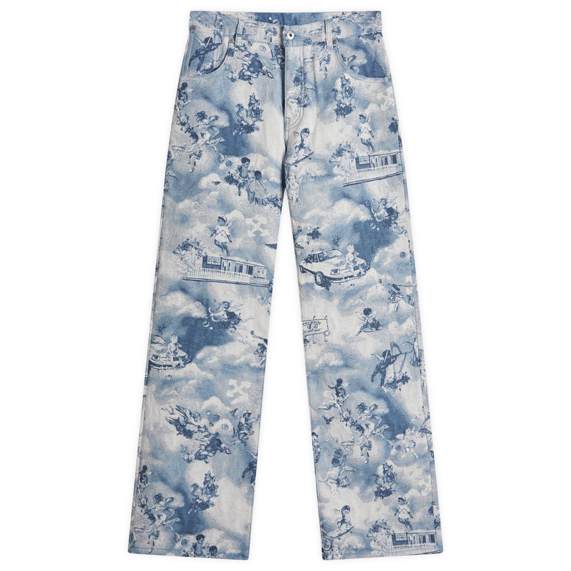 Jeans Off-White Off-White Fresco Tapestry Wide 5 Pocket Jeans Size 30 Sininen | OWYA062S25FAB0014200