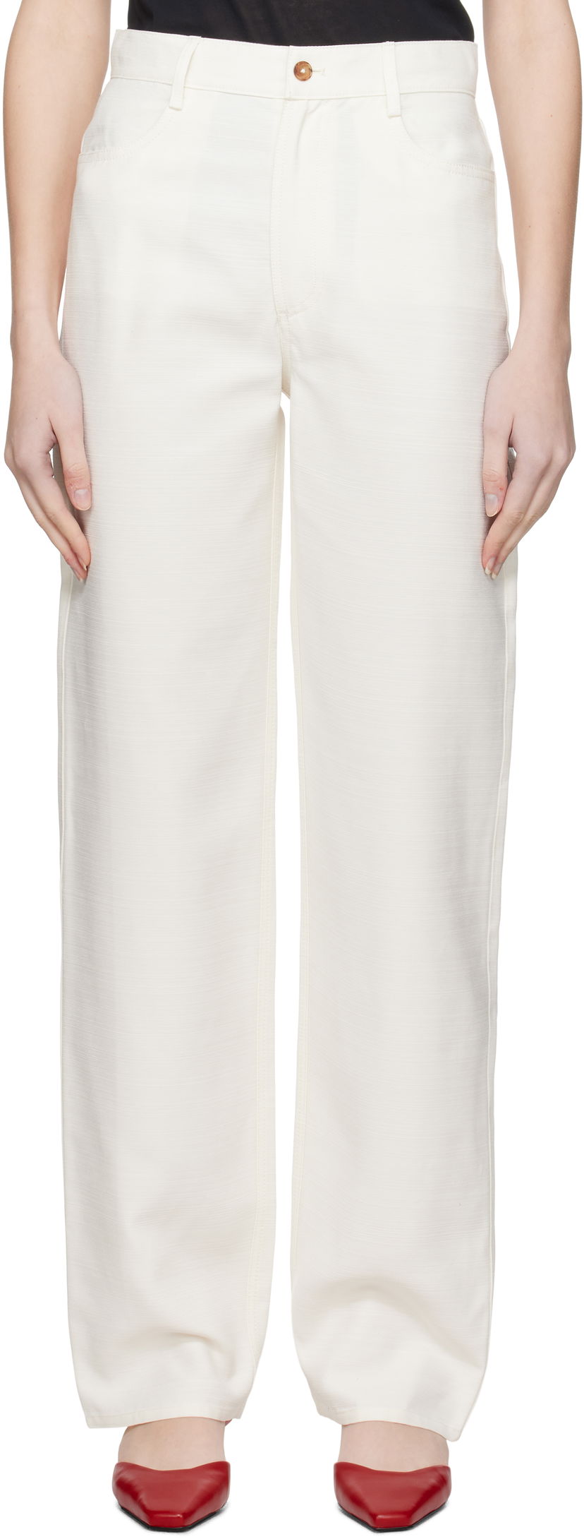 Housut Loulou de Saison Loulou de Saison Ardea Trousers Valkoinen | ARDEA