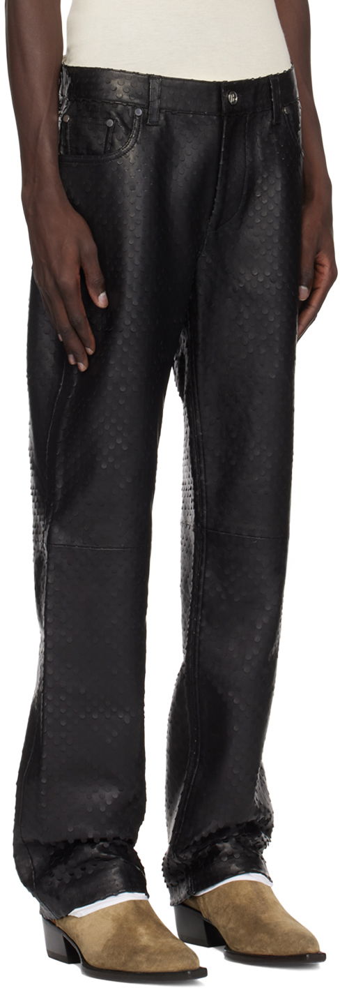 Jeans Helmut Lang Helmut Lang Hole-Punched Worker Leather Pants Musta | O06HM210, 1