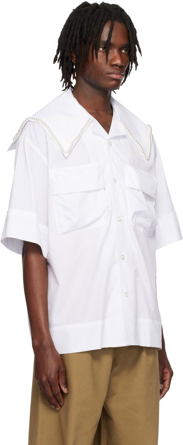 Paita Simone Rocha Simone Rocha Cargo Flap Pocket Sailor Collar Shirt Valkoinen | 5312B 1025, 1