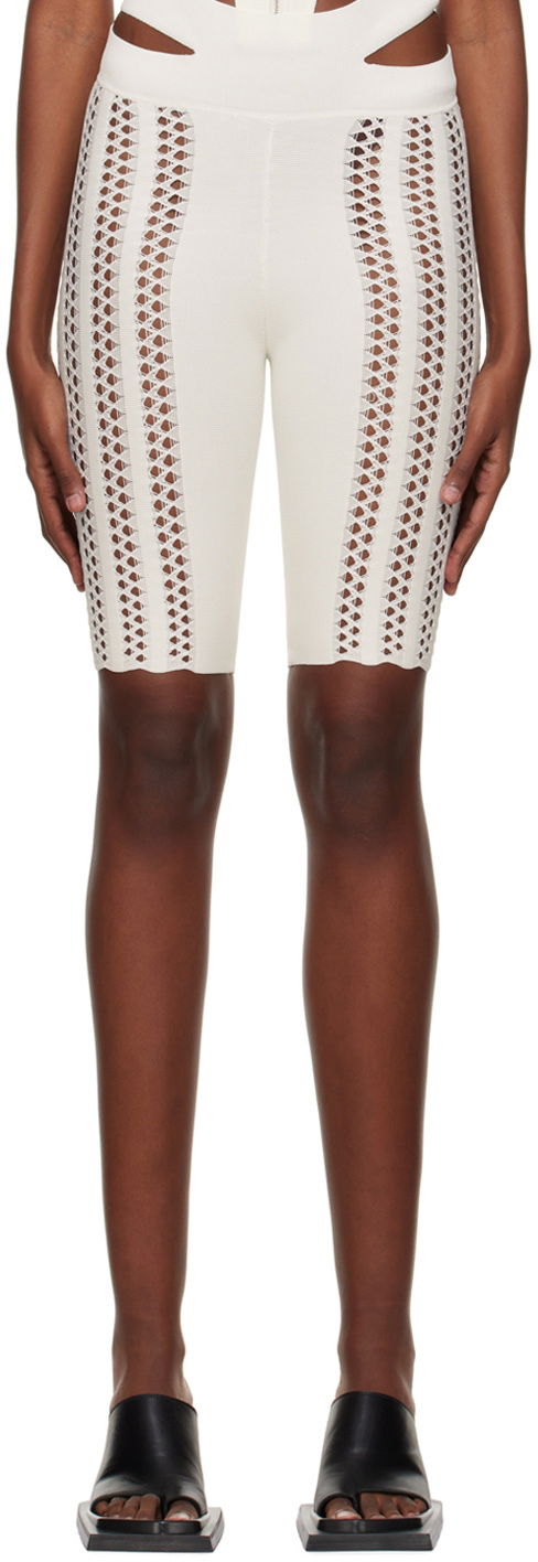 Leggingsit Dion Lee Column Cutout Knit Shorts Valkoinen | A7616P22