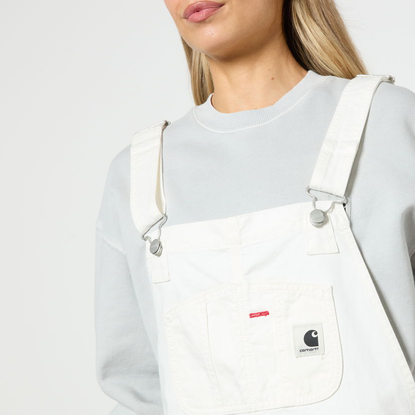 Housut Carhartt WIP Bib Newcomb Drill Denim Dungarees Valkoinen | I026561