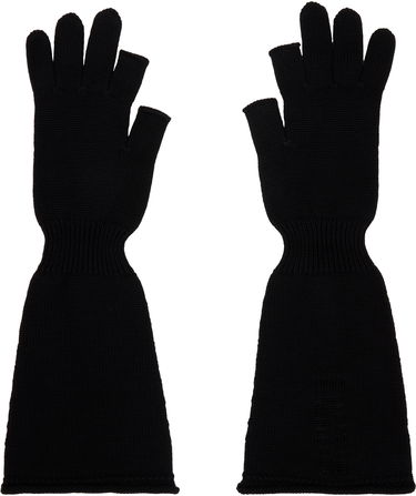Käsineet Rick Owens Rick Owens Sphinx Long Fingerless Gloves Musta | RU02E1489 M, 1