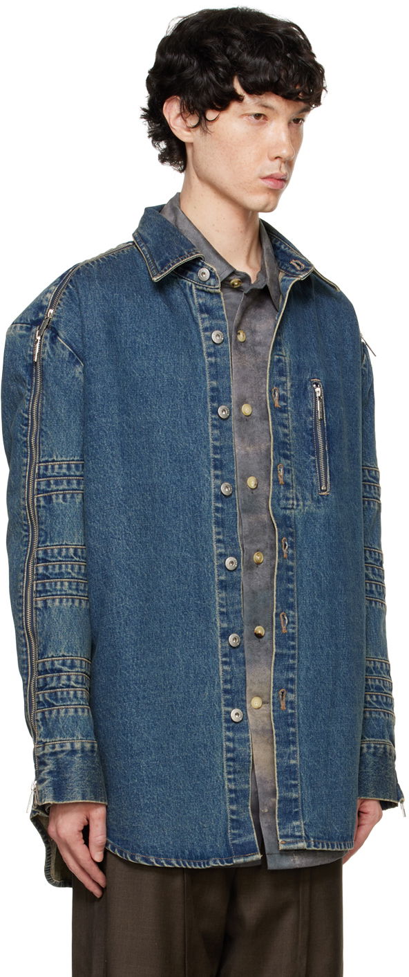 Paita Feng Chen Wang Feng Chen Wang Zip Denim Jacket Sininen | FUF18SR03, 1